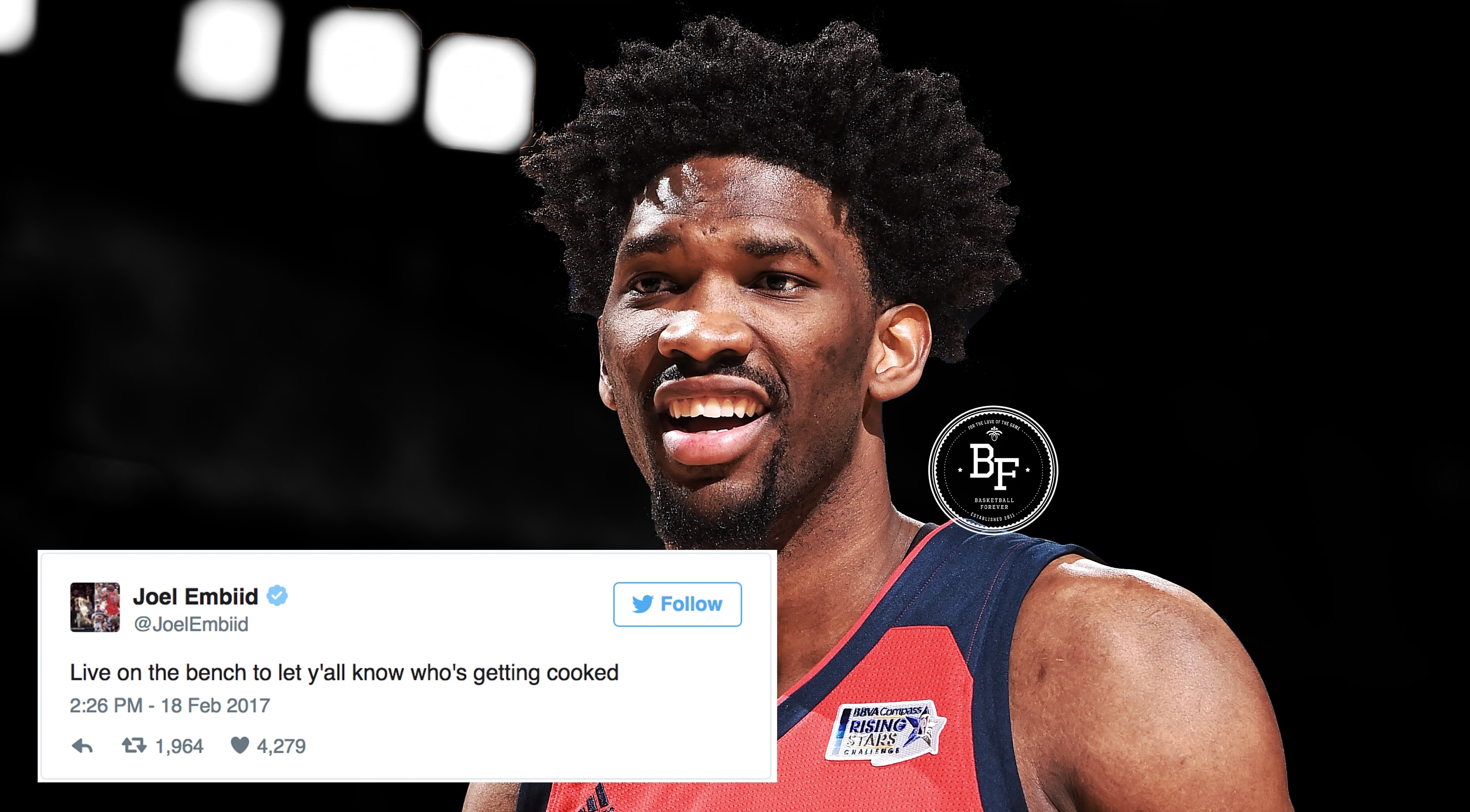 Joel Embiid Live-Tweets Rising Stars Game To Let Fans Know Who’s Getting Cooked.