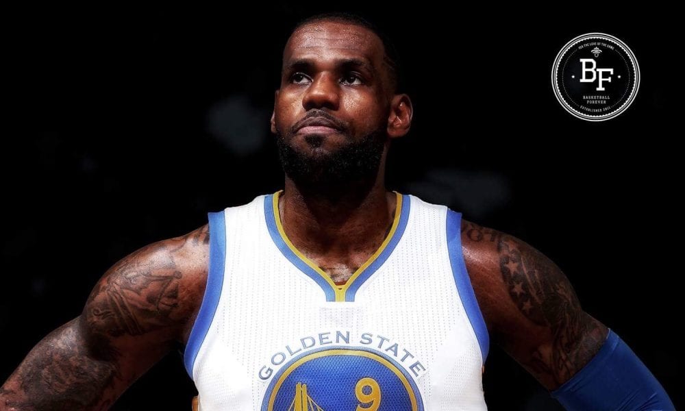 lebron in a warriors jersey