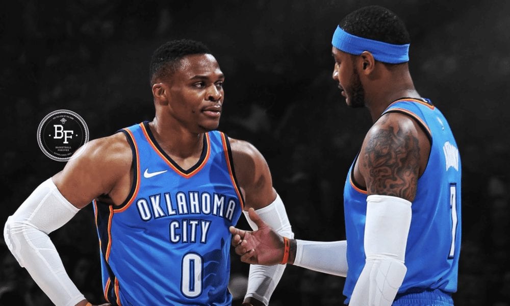 Carmelo Anthony Jokes That Russell Westbrook Chases Stats, ‘Steals Rebounds’