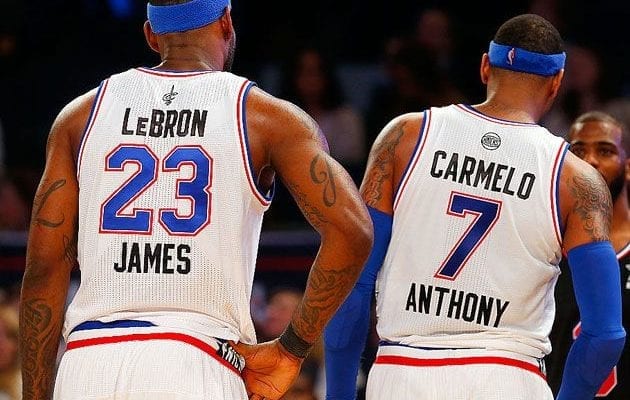 melo lebron lakers