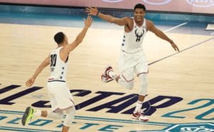 nba all-star game steph giannis basketball forever