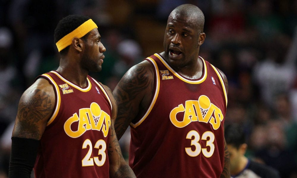 Shaquille O'Neal and LeBron James at the Cavs