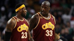 Shaquille O'Neal and LeBron James at the Cavs