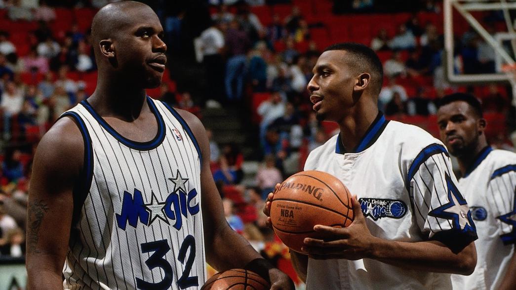 Penny Hardaway and Shaquille O'Neal as teammates