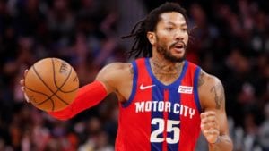 Derrick Rose of the Pistons