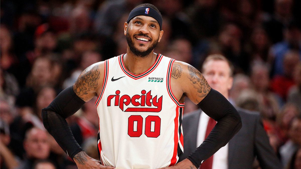 Carmelo Anthony as a member of the Blazers