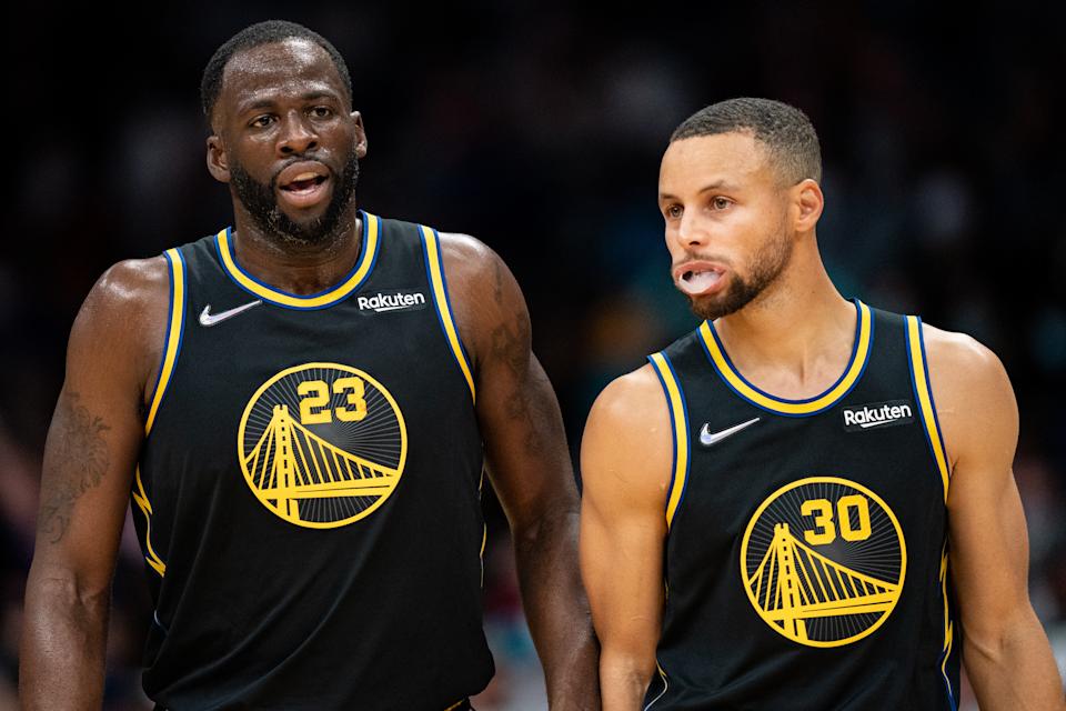 Warriors teammates Draymond Green and Stephen Curry