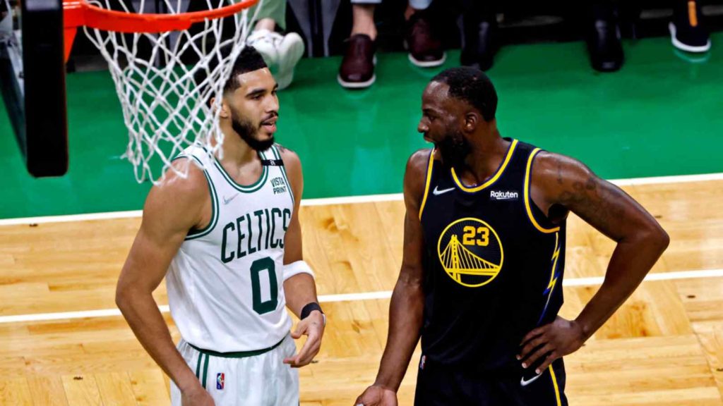 Warriors forward Draymond Green and Celtics star Jayson Tatum during the Finals