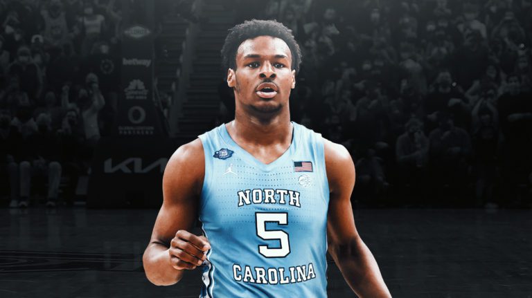 Bronny James Has Dropped Significantly In NBA Mock Drafts   Bronny UNC II 768x431 