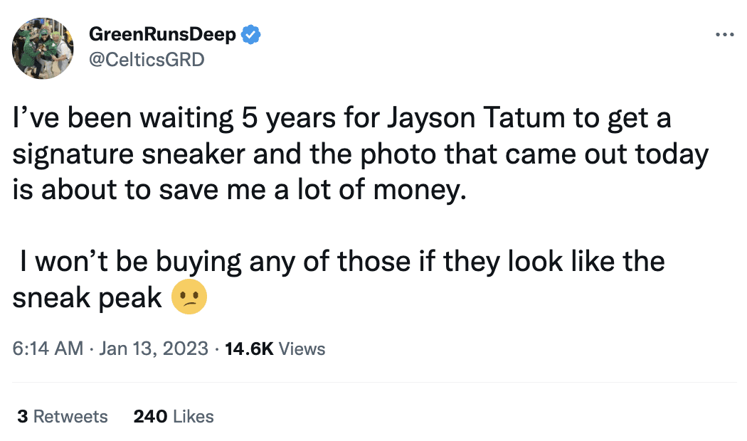 Jayson Tatum's New Sneakers Are Getting Absolutely Roasted