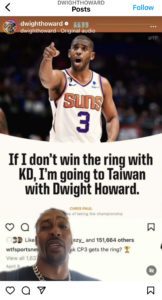 Dwight Howard recluta divertidamente a Chris Paul para Taiwán