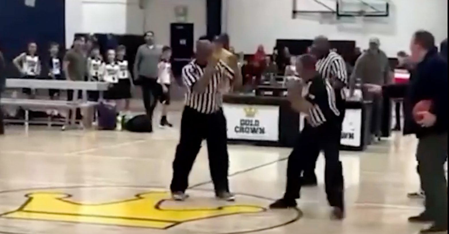 Refs Start Fighting Each Other in Middle of Youth Basketball Game